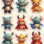 Cartoon Characters & Mascots - Sticker Sheet v24